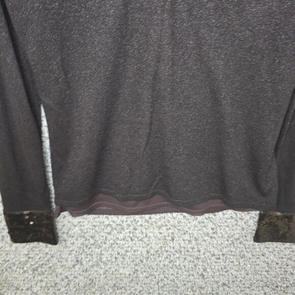 Talbots Top Womens Small Brown Sequined Knit V-Neck Long Sleeve Casual Ladies - Picture 4 of 7